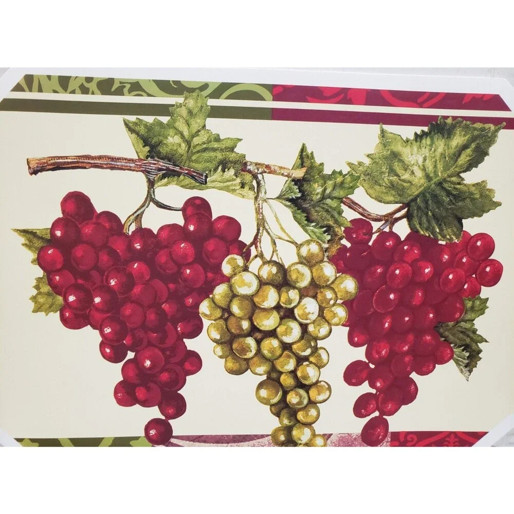 Set of 3 Same Printed Vinyl Non Clear Placemats (18